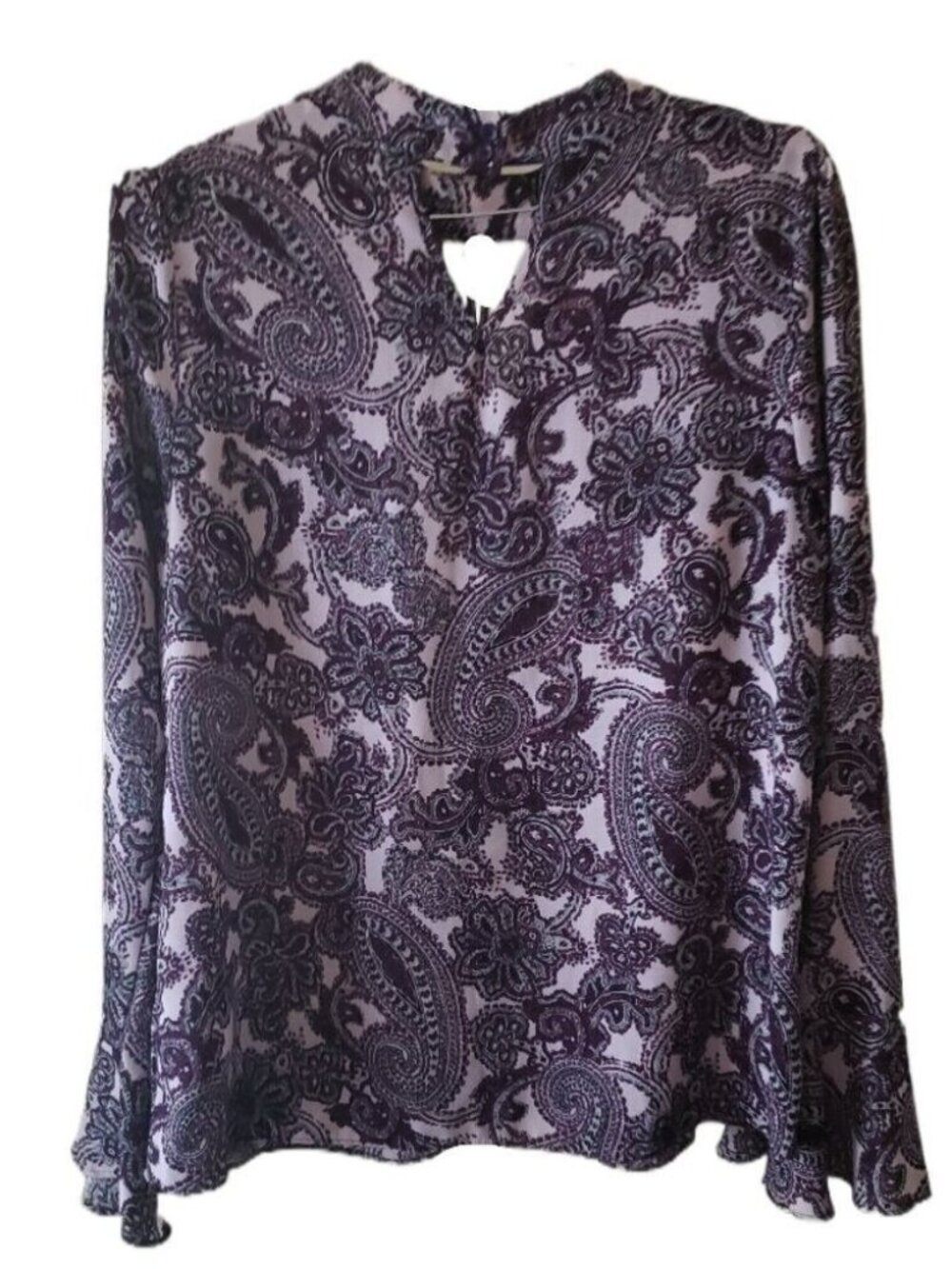 Counterparts Shades of Purple Paisley Long Sleeve Blouse